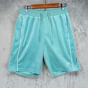 Sergio Tacchini Shorts Men's Size M Velour Sovana Track Aquamarine Green